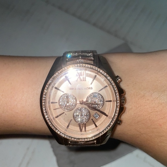 Michael Kors MK 6730 Women’s Chronograph Whitney Rose Gold-Tone Watch - Picture 9 of 16